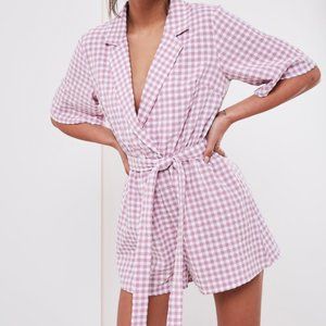 Pink Gingham Romper